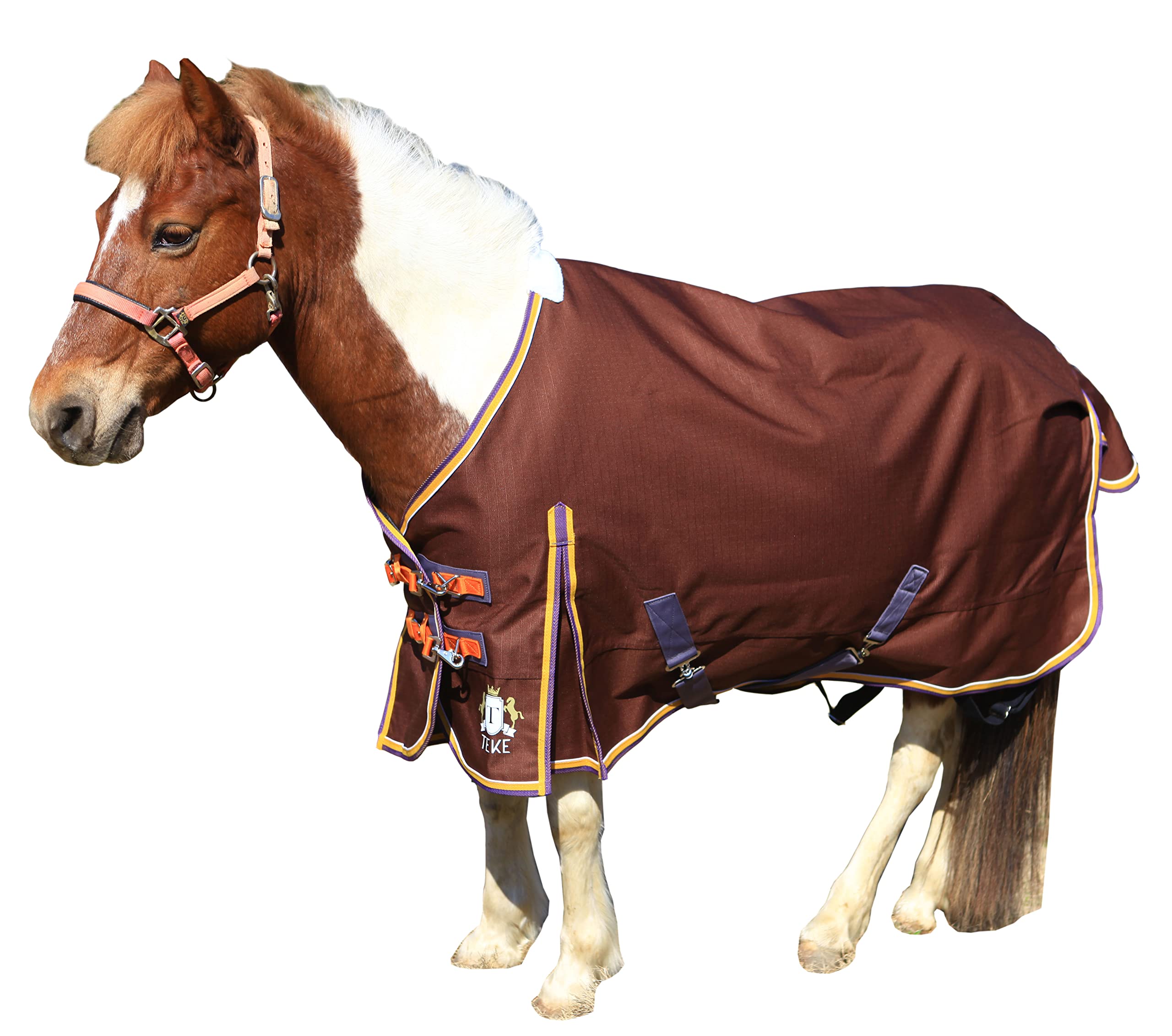 T TEKE Deluxe Turnout - Mantas y ropa de cama para caballos, 1200D impermeables y transpirables para el cuidado de caballos y ropa de cama sin relleno (51 "-87" incluyendo tamaño miniatura/potro)