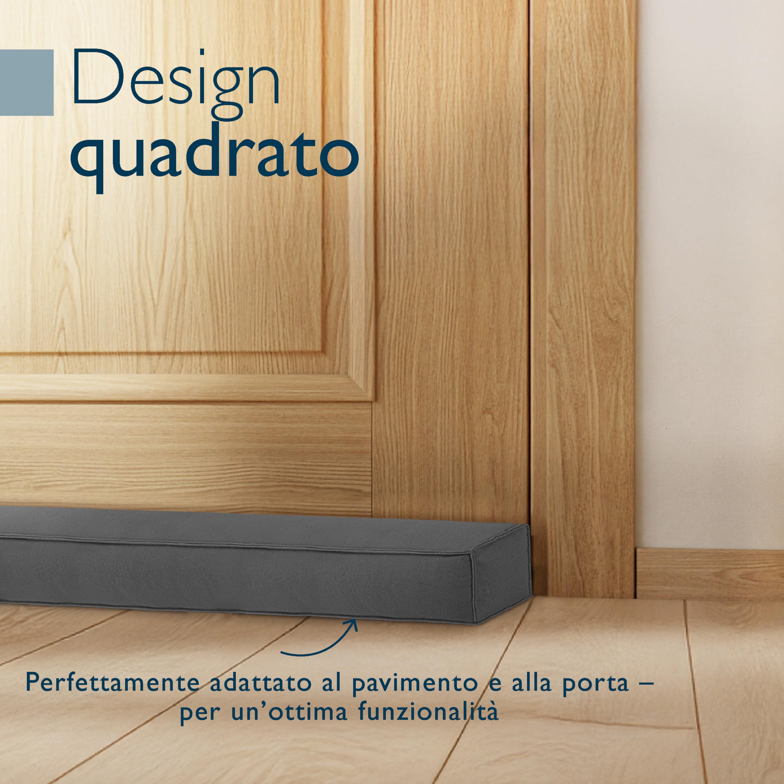Beautissu Paraspifferi Sottoporta 100 cm – Salsicciotto Paraspifferi Porta Finestre Ingresso Isolante – Stoffa Antracite – Risparmio Energetico – Parafreddo per Porte e Finestre – Marin