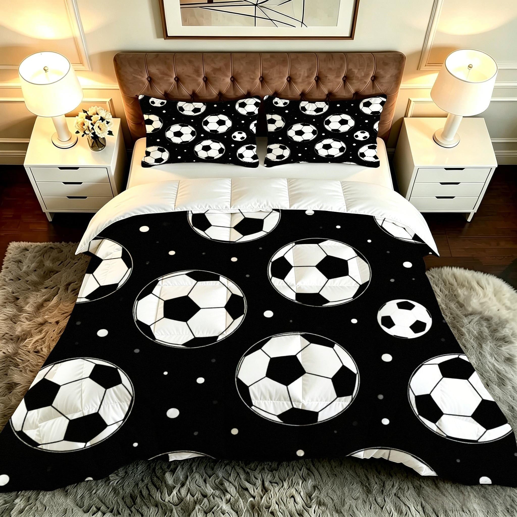Edredón King Size Estampado 3D | FúTbol Estampados NiñOs, Nórdico Máximo Confort para Camas Grandes, Lavable, Reversible, Incluye 2 Fundas de Almohada 50x75 cm_A19710