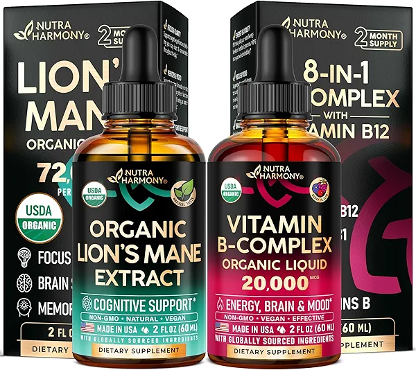 NUTRAHARMONY Vitamin B Complex & Lions Mane Drops