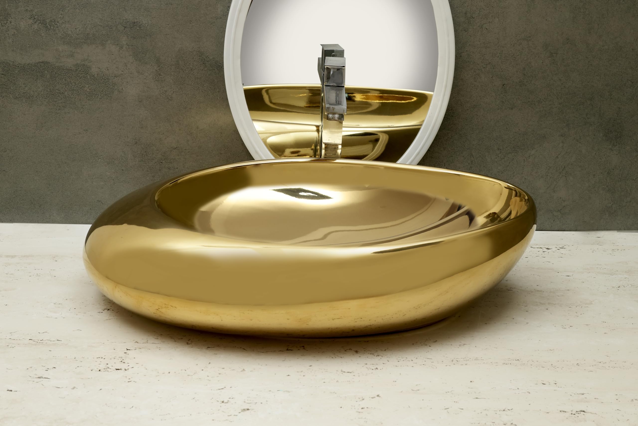 HISRE Wash Basin Countertop | Tabletop Ceramic Bathroom Sink | Oval Shape Wash Basin For Bathroom | Ceramic Wash Basin (24 x 16 x 5.5 Inch) (Style - 1) G2603 (B0CW1FGFXL) Amazon Price History, Amazon Price Tracker