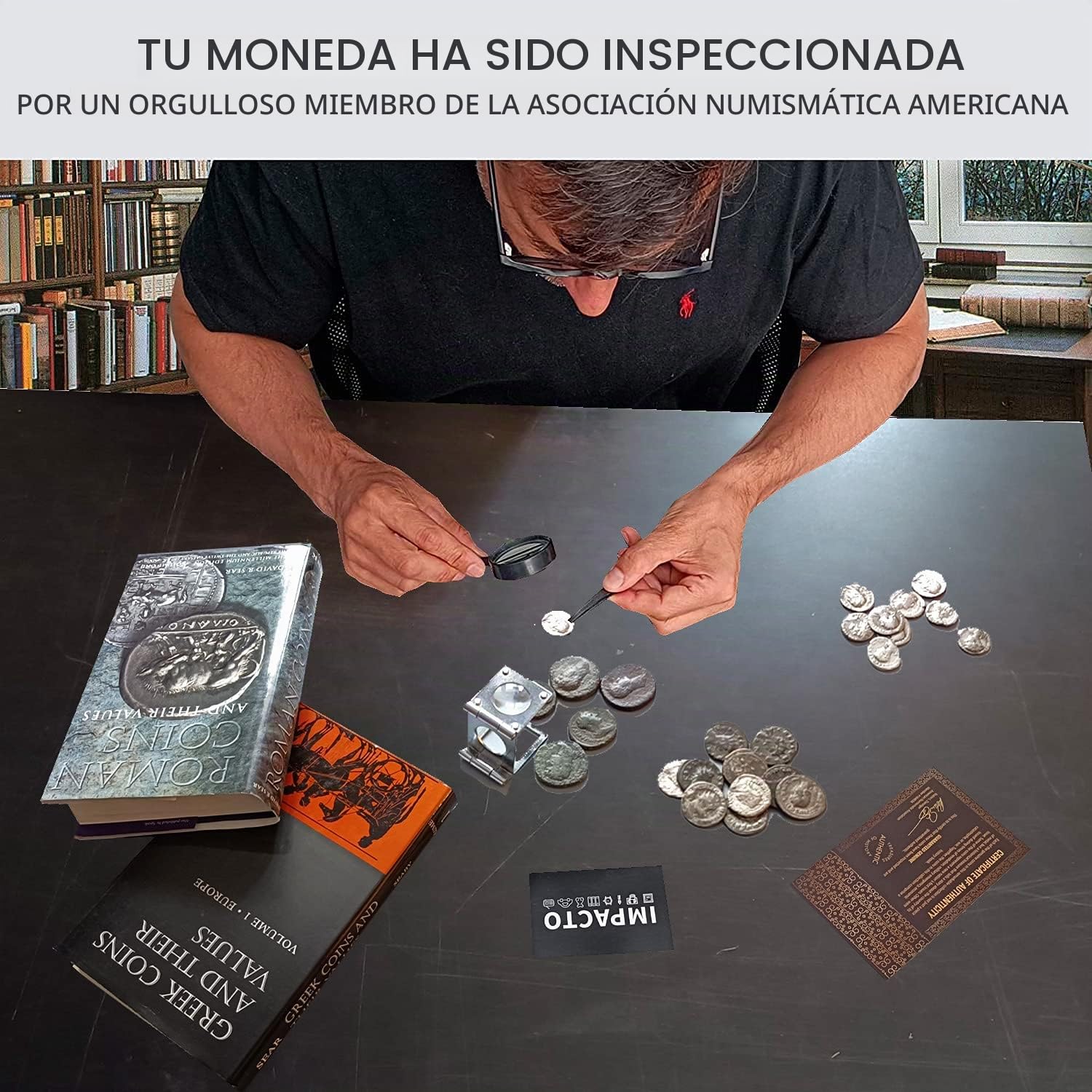 IMPACTO COLECCIONABLES | Auténtica Moneda Antigua de Roma | Denario de Plata del Imperio Romano, la Moneda Que Forjó un Imperio | Incluye Certificado de Autenticidad