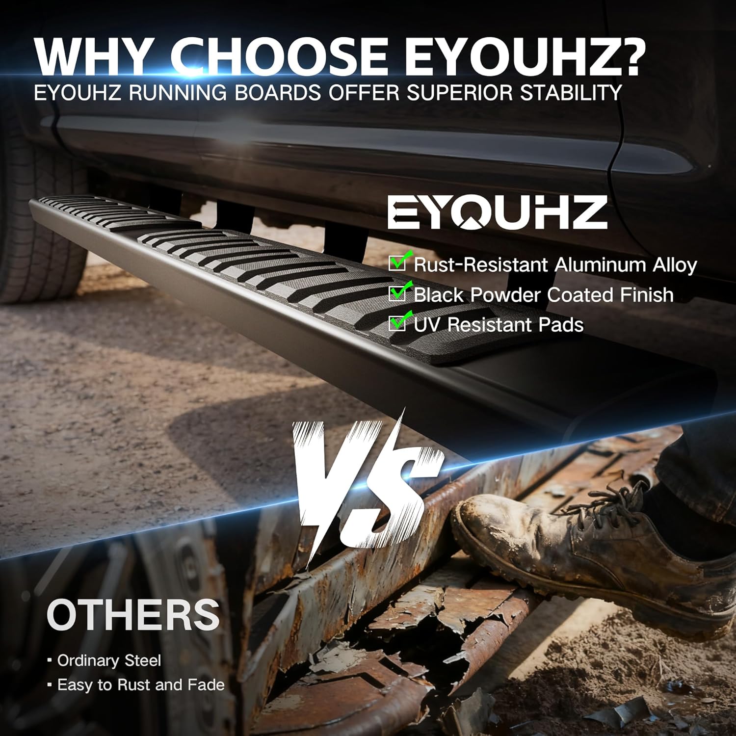 6.5" Running Boards Side Steps Compatible with 2022 2023 2024 2025 2026 Tundra CrewMax Cab - Rails Nerf Bars Aluminum Alloy for Vehicle 4 Full Size Doors