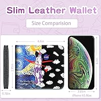 Vista 20 de Cartera de cuero de dibujos animados para mujer, c-mármol azul, Lindo