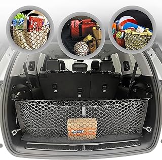 Trunk Envelope Style Mesh Cargo Net for Jeep Grand Cherokee L 7 Seats 2021 - 2024 Car Accessories - Premium Trunk Organizers and Storage - Vehicle Carrier Organizer for Grand Cherokee L