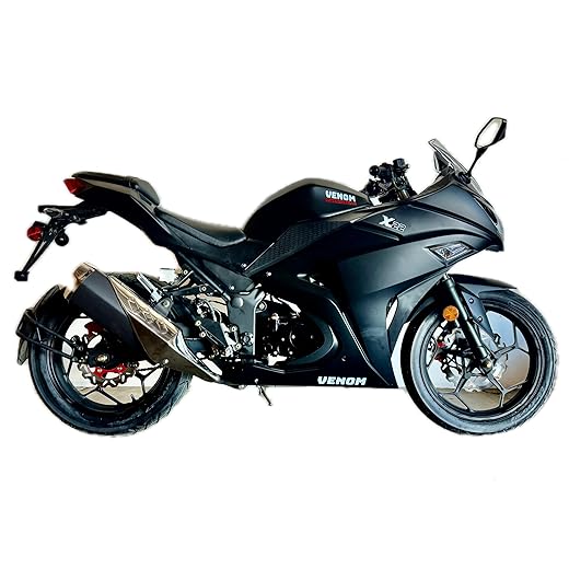 125CC NINJA VENOM X22 MOTORCYCLE 4-SPEED, 4-STROKE, FULL-SIZE 17" WHEELS BEGINNER BIKE, TWO SEATER WITH MCO TITLE & BILL OF SALE MATTE BLACK