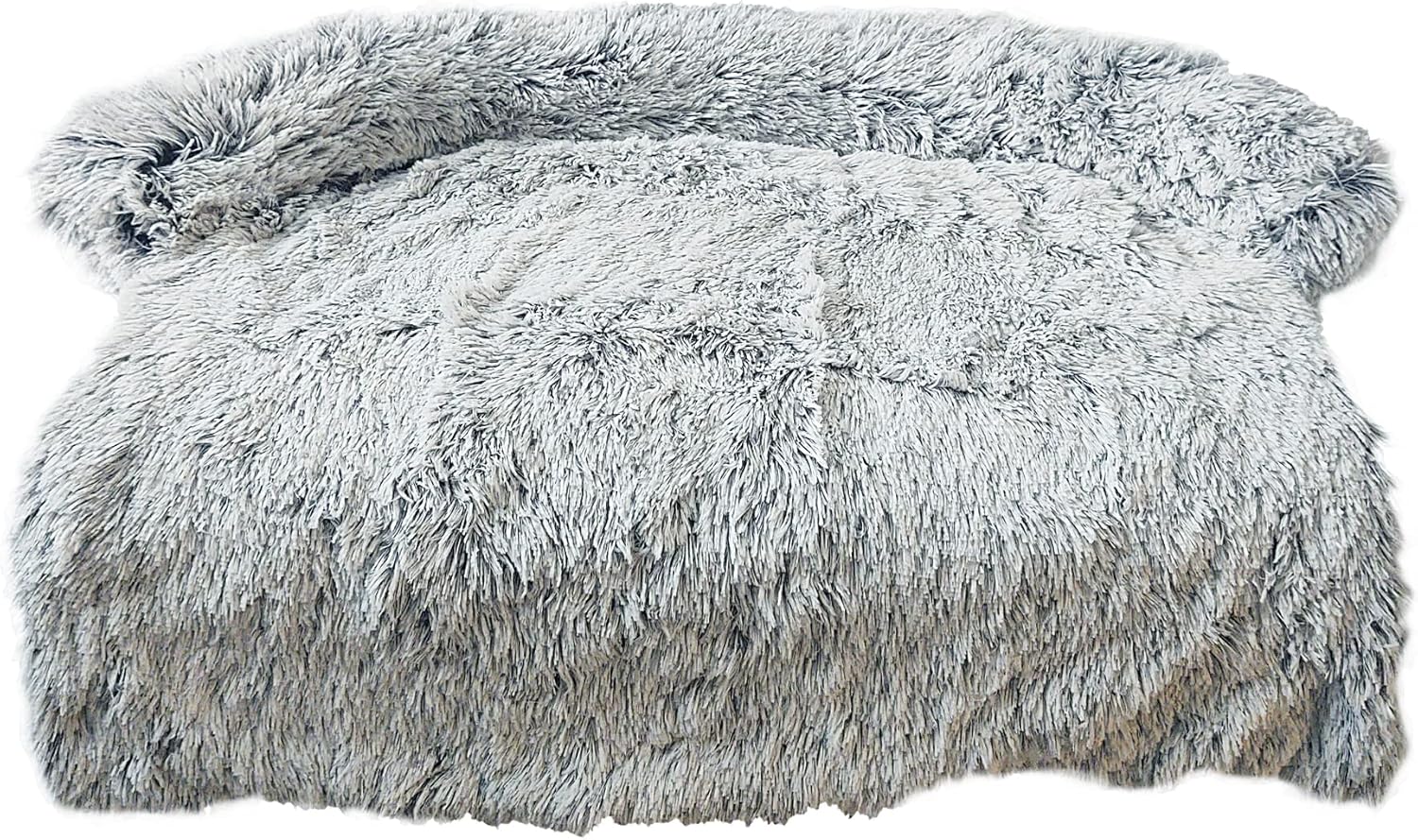 SHEGLORE Plush Cozy, Luxurious, Calming, Comfortable, Removeable, Washable Dog Bed Mat and Furniture Protector (Medium, Light Grey)