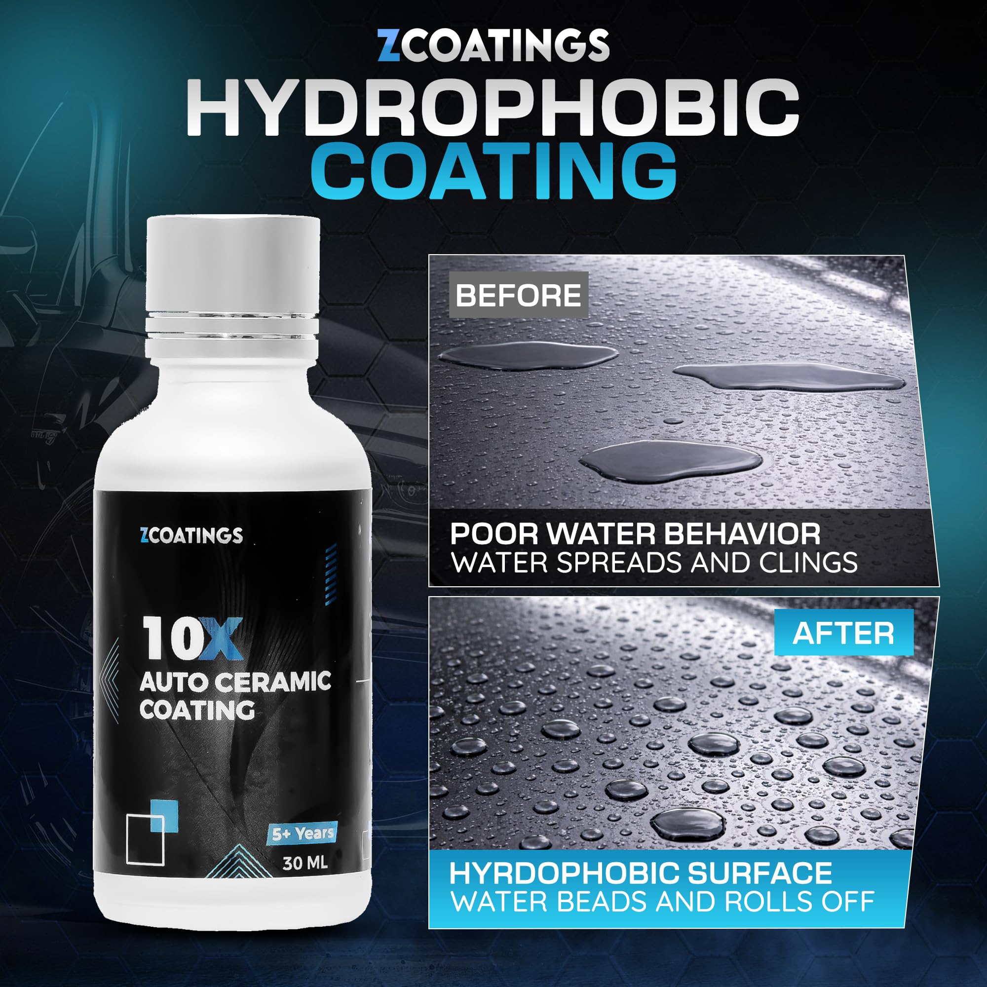 Amazon.com: ZCoatings 10X Ceramic Coating for Cars | 30ml SiO2