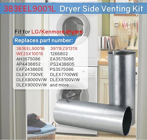 Miniatura 2 de 383EEL9001L Upgraded Dryer Side Venting Kit Perfectly Compatible with LG Gas or Electric Dryers, Compatible with Kenmore DryersReplacement Part