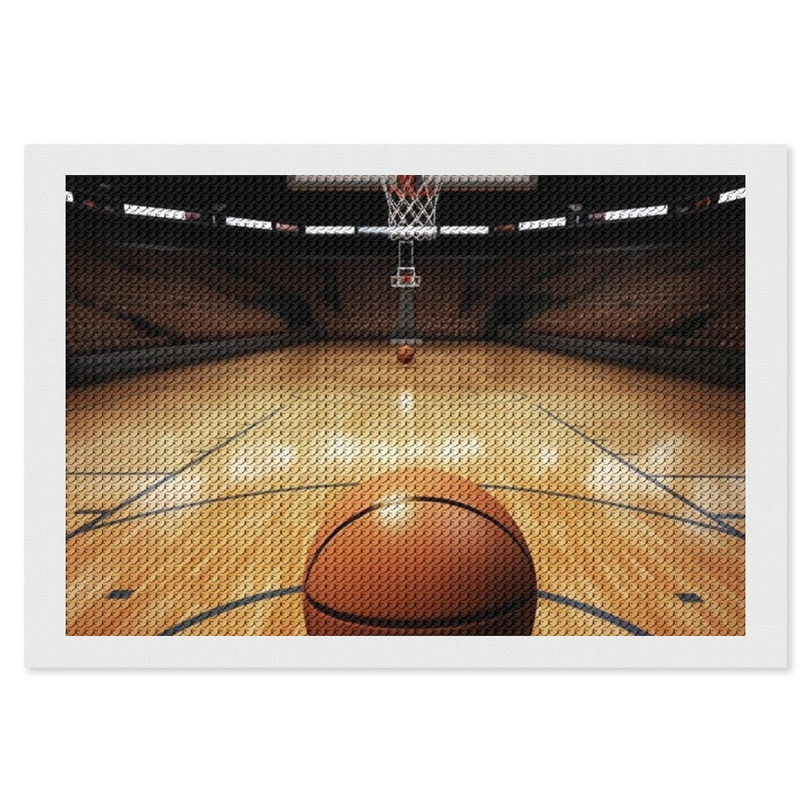 Basketball Diamond Art Kits for Adults, DIY 5D Diamonds Painting Kits for Beginner, Round Full Drill Diamond Dots Painting, 8"x12" Diamonds Pictures Gem Art and Crafts Wall Decor