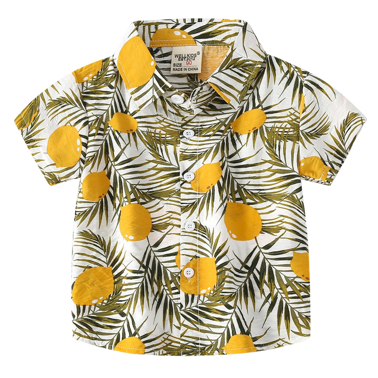 KISBINI Toddler Boys Hawaiian Shirts Tropical Button Down Summer Beach Shirts for 2-6 Years Boys