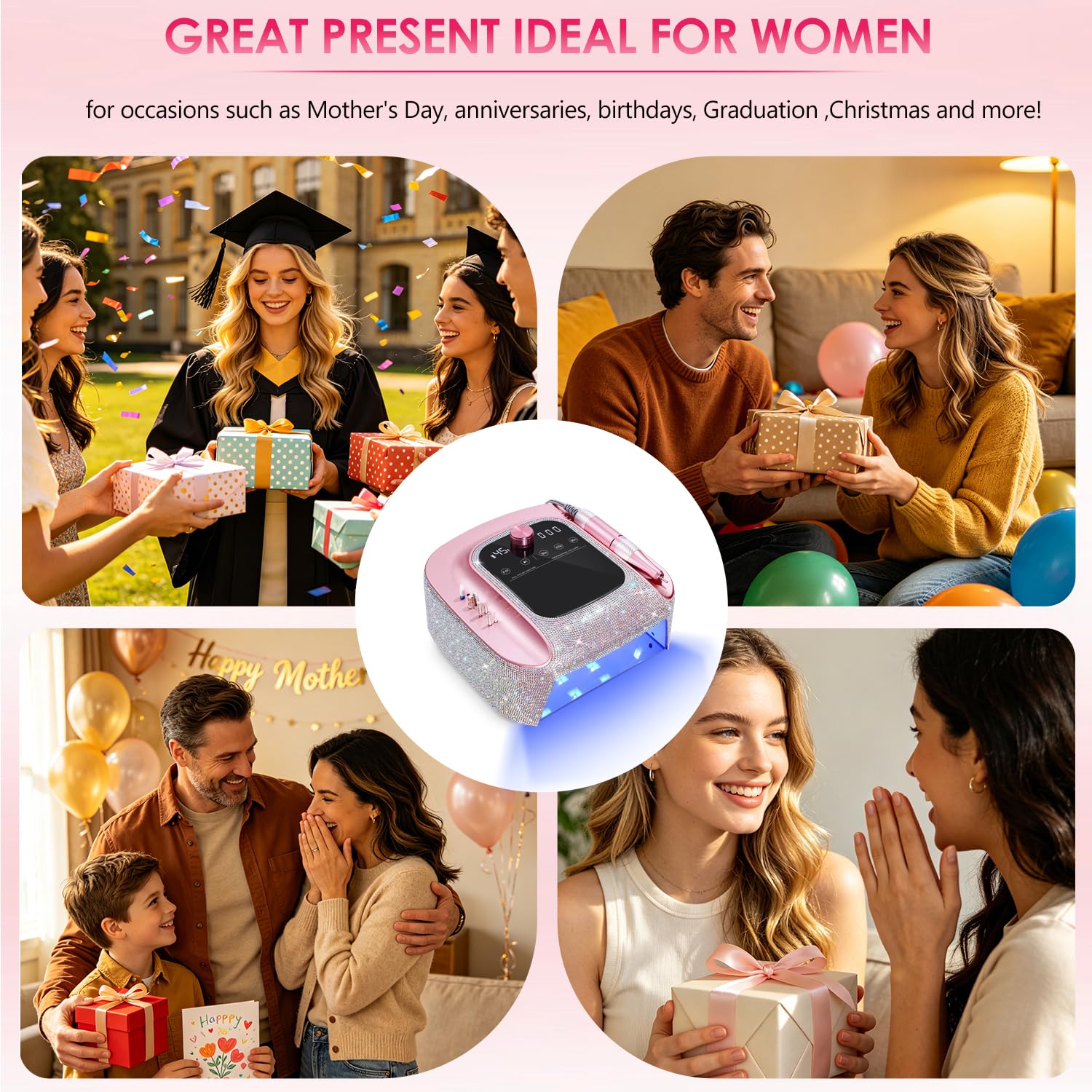 2-in-1 Rechargeable Cordless UV Nail Lamp & Electric Nail Drill Kit