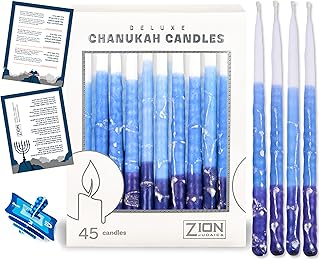 Deluxe Chanukah Candles for Menorah - Decorative Hanukkah Candles Set of...