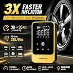 Tire Inflator Portable Air Compressor, Cordless Air Pump with 150 PSI, Electric Mini Bike Pump with Digital Pressure Gauge for Auto, Motorcycle, Bicycle, Balls, Car Accessories