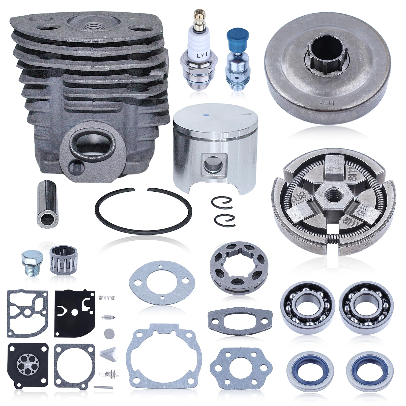 Zylinder-Kupplungstrommel-Vergaser-Kit, für Husqvarna 55, 55 Rancher 51 Kettensäge, 503609171, 505275719, 503162103, 537127901,