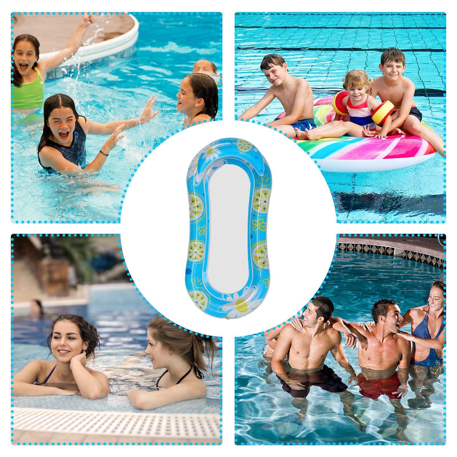 Tapis de piscine gonflable - Salon gonflable portable avec appui-tête - Hamac de piscine - Pour natation, eau, rivière, été, fête, jeux, bar, pont, intérieur et extérieur