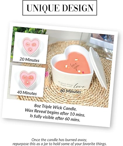 Miniatura 7 de Pavilion  All Things Great Begin with Love You  Love You  8 onzas de cera revelan mensaje sorpresa secreto de triple mecha, vela perfumada de
