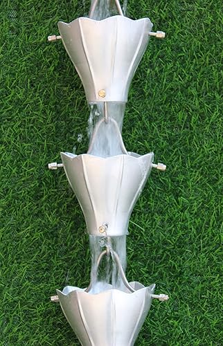 Miniatura 6 de KAM Home - Cadena redonda de lluvia de aluminio de calidad gruesa y pura con kit de instalación (8.5 pies, negro)