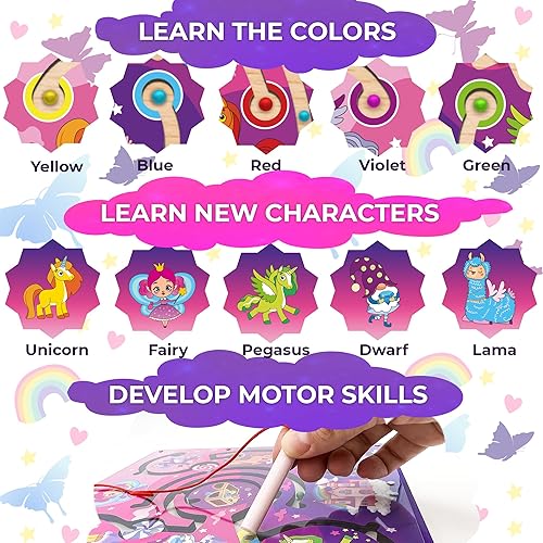 Miniatura 3 de QUOKKA - Juegos magnéticos de viaje para niños de 2 a 3 años juguetes de unicornio Montessori Maze para niños de 1 a 3 años tablero de actividades