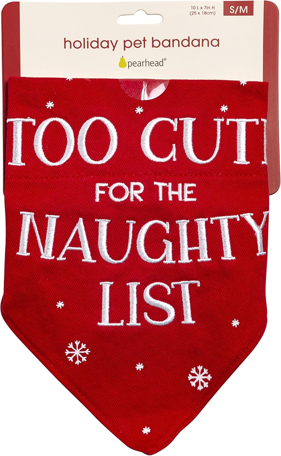 Pearhead Too Cute for The Naughty List Holiday Pet Bandana, Dog Christmas Bandana, Dog Apparel, Small/Medium : Pet Supplies
