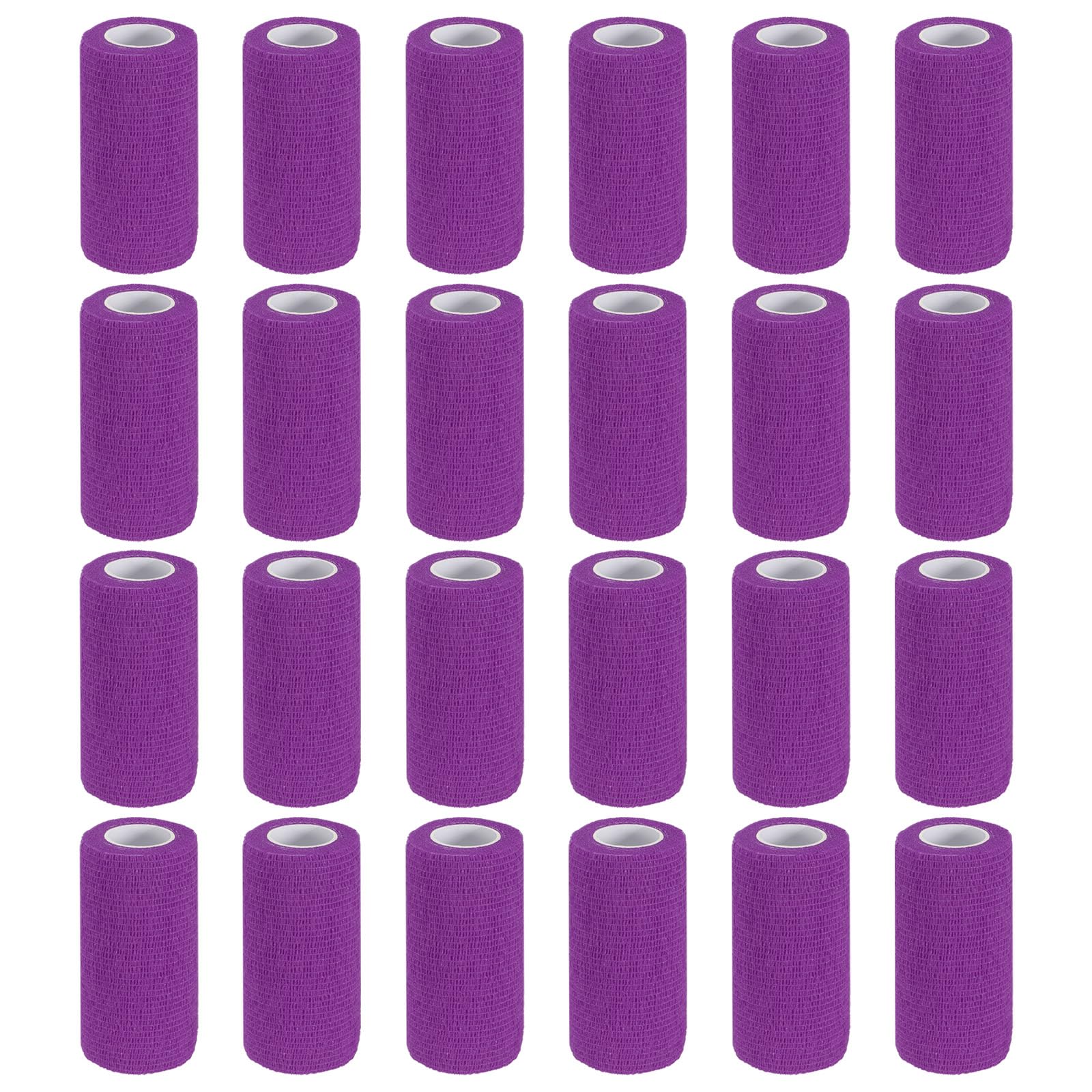 PATIKIL Venda Autoadhesiva 177" X 4" 24 Pcs Cinta Elástica Autoadherente Y Transpirable para Deportes Muñeca Tobillo Cinta para Exterior Color Púrpura