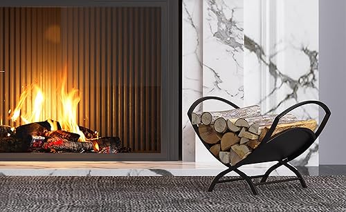 Miniatura 6 de Soporte plegable para leña para chimenea, para interiores, exteriores, estante apilable, estante de almacenamiento para leña Fire Beauty