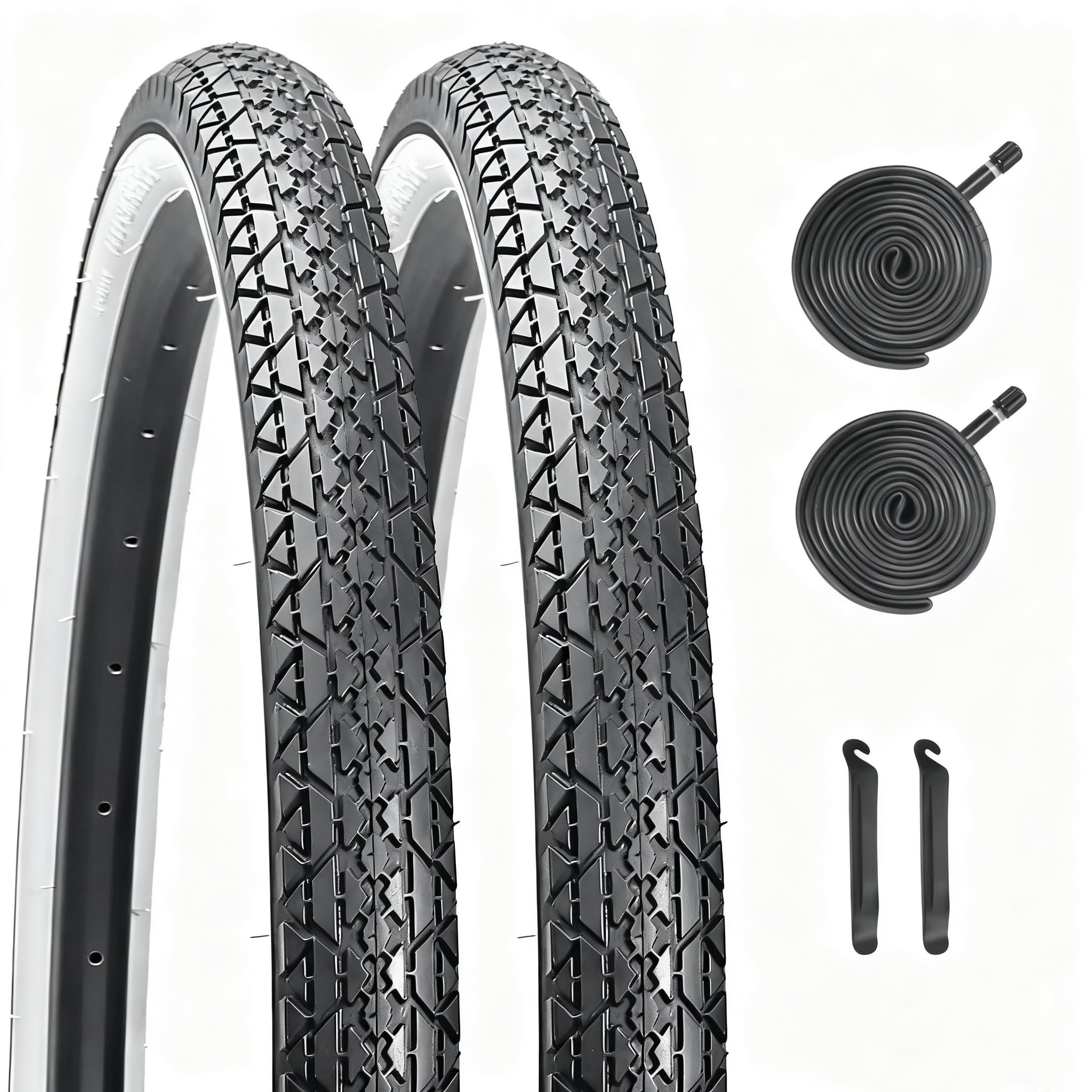 YILUXING 26 x 2.125 Inch Bike Tires Replacement Puncture-Resistant Bicycle Tires and Pair 26-inch Inner Tubes with Tire Levers for Urban City Cruiser