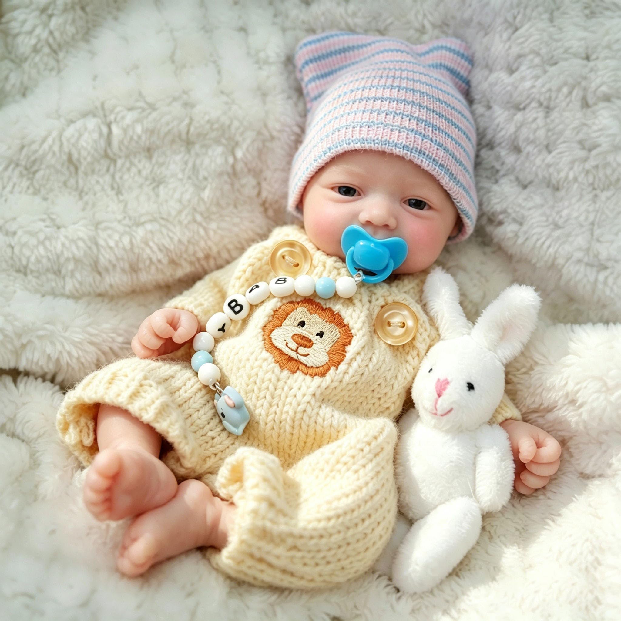 MYREBABY 7 inch Mini Full Silicone Baby Doll Boy, Lifelike Newborn Tiny Babies with Accessories Gifts for Kids Age 3 +