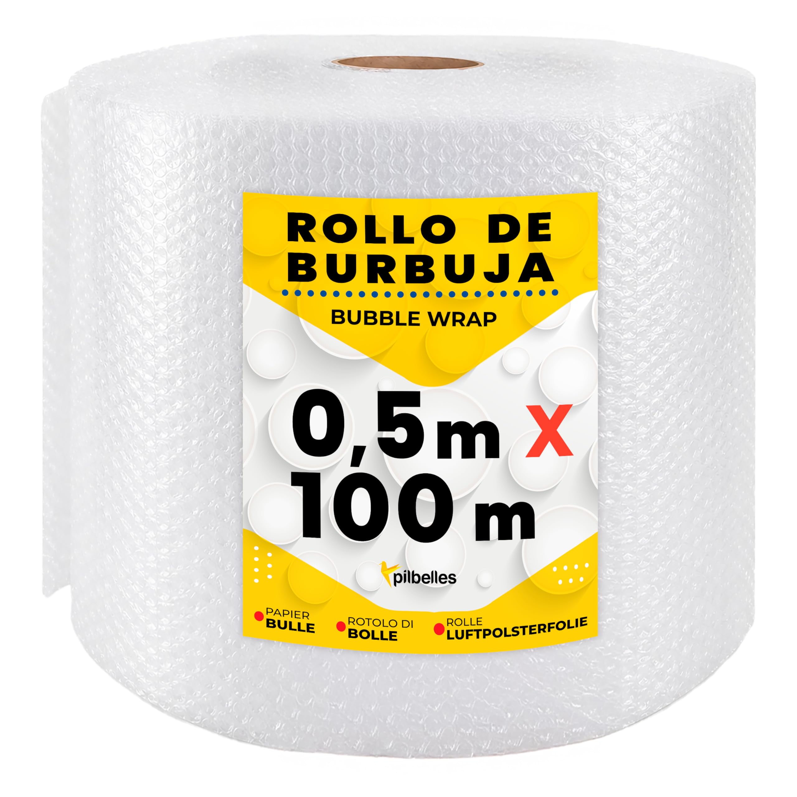 Rollo de Papel Burbuja (50cm x 100m) | Ideal para Protección de Mudanza y Transporte | Papel Burbujas Embalaje Mudanza | Rollos Plástico Varias Medidas