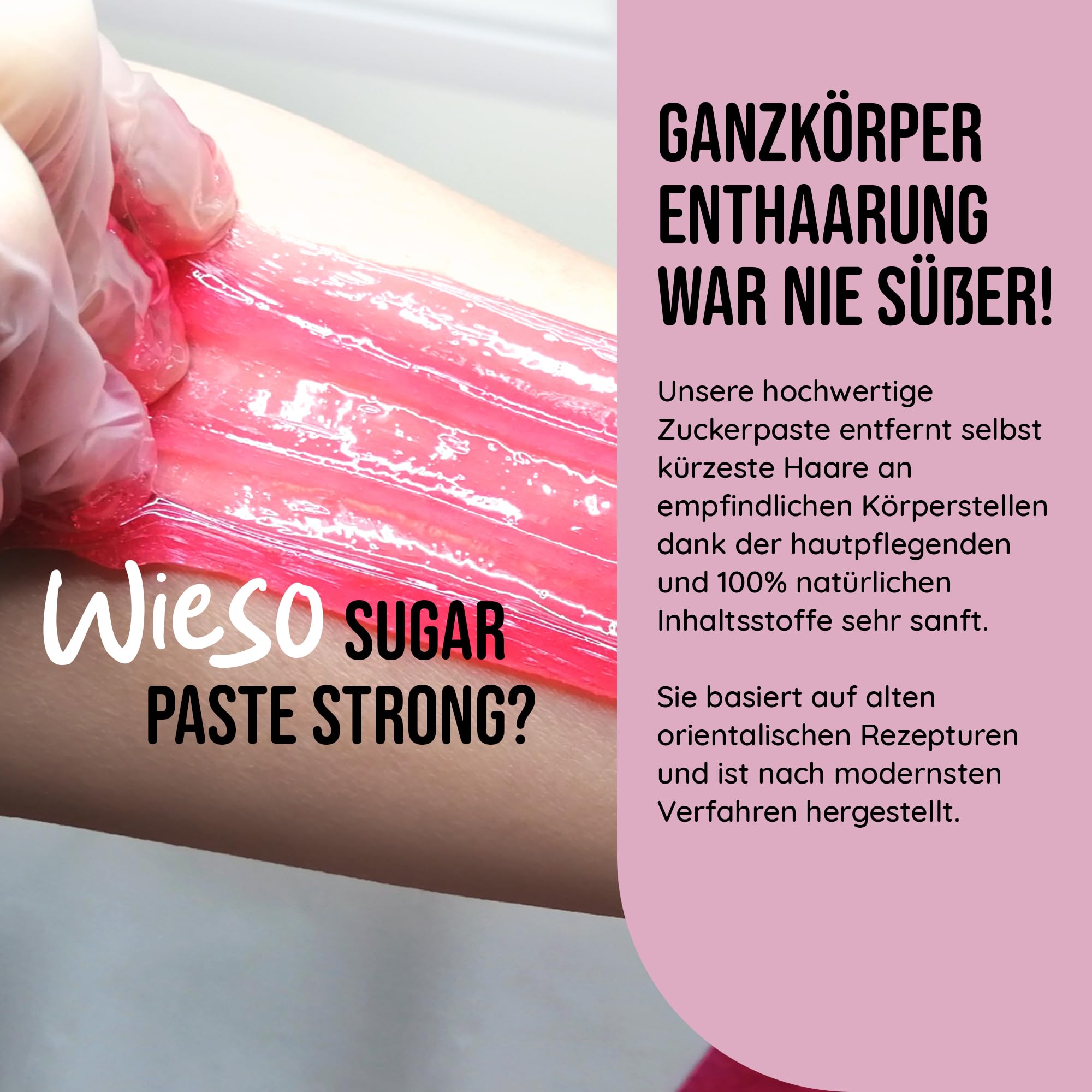 Zuckerpaste Strong Waxing Haarentfernung 500g – Sugar Paste Sugaring Enthaarung für den gesamten Körper Studio Qualität