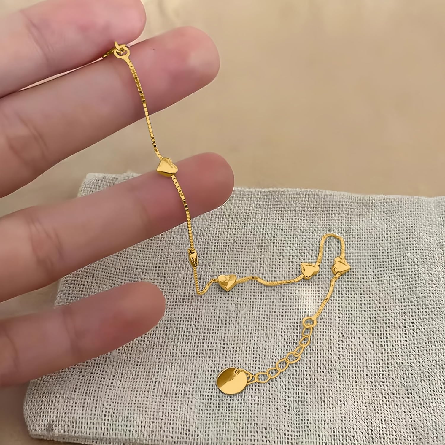 Love Heart Bracelet for Women 925 Sterling Silver Cute Star Moon Emerald Charm Chain Bracelet 14k Gold Plated Adjustable Link Bracelet Bangle Jewelry Christmas Gifts to Daughter Mom - Image 6