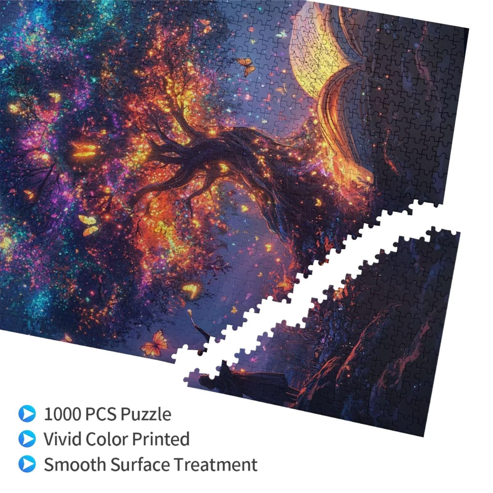 Papillon Puzzle Arbre 3000 Pièces Adultes, DIY Puzzles Classiques Art avec Boîte d'emballage et Photos de Référence, Relaxation/Soulagement du Stress/Jeux Amusants, Creatif Cadeau pour Femme M-1506