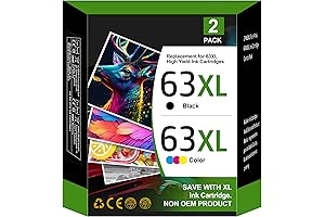 HP 63XL and Color Ink Cartridge 2-Pack for HP Ink 63 63XL...