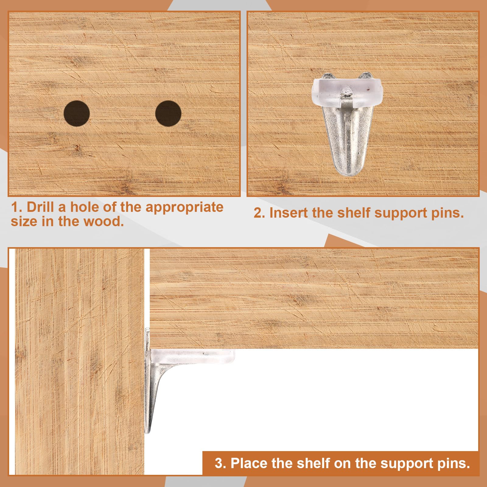 100 Pcs 1/8 Inch (3mm) Shelf Pegs Pins Cabinet Shelf Support Pegs — Amazon image 4
