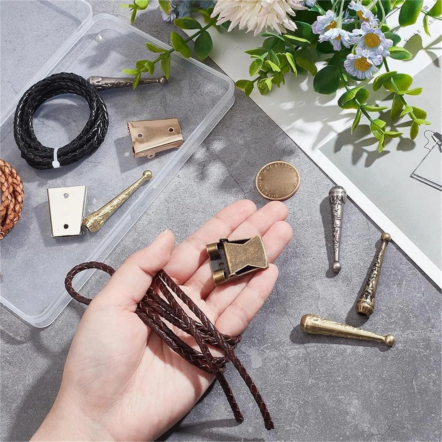 Bolo Tie Making Kit 2 Set Tie Making Kit, Head Replacement End Cap