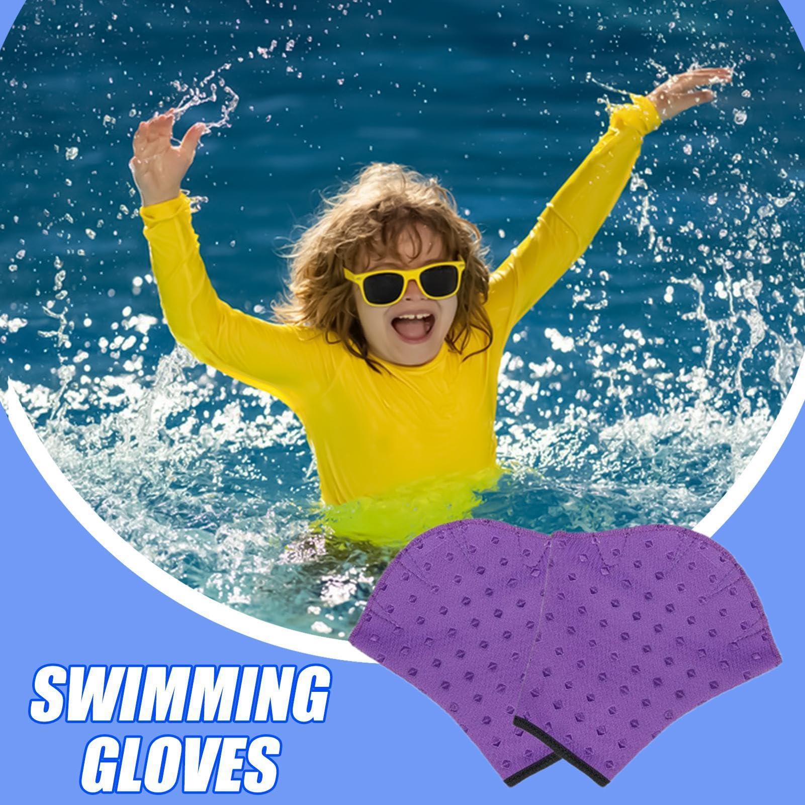 Schwimmhandschuhe, Schwimmhandschuhe Webbett, für Wassertraining - Fäustlinge Neopren mit Handgelenksgurt, Tauchgeschäft
