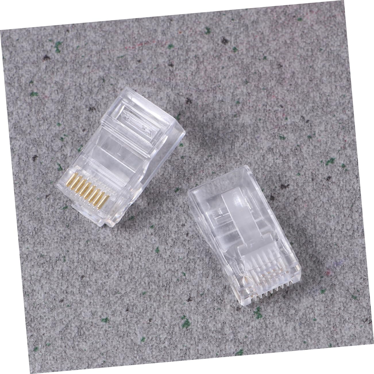 HOMOCONO 8 Core Crystal Head 1000pcs Cat5e Network Connector Modular Plugs Plated Leads for Higher Signal Strength