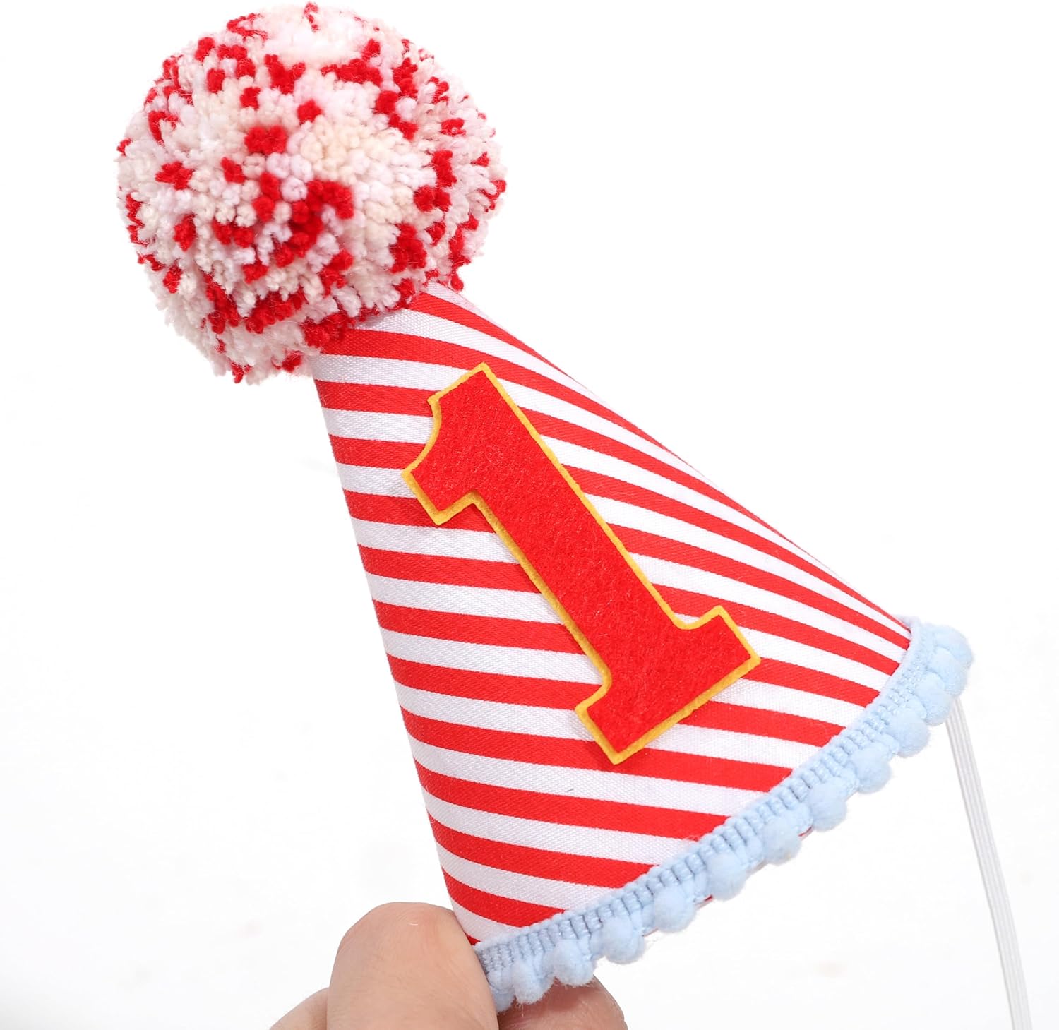 Vintage Circus 1st Birthday Hat - Carnival Party Hat, Red White Stripe Birthday Party Decoration, Cake Smash Photo Props, Baby Birthday Outfits - Image 9