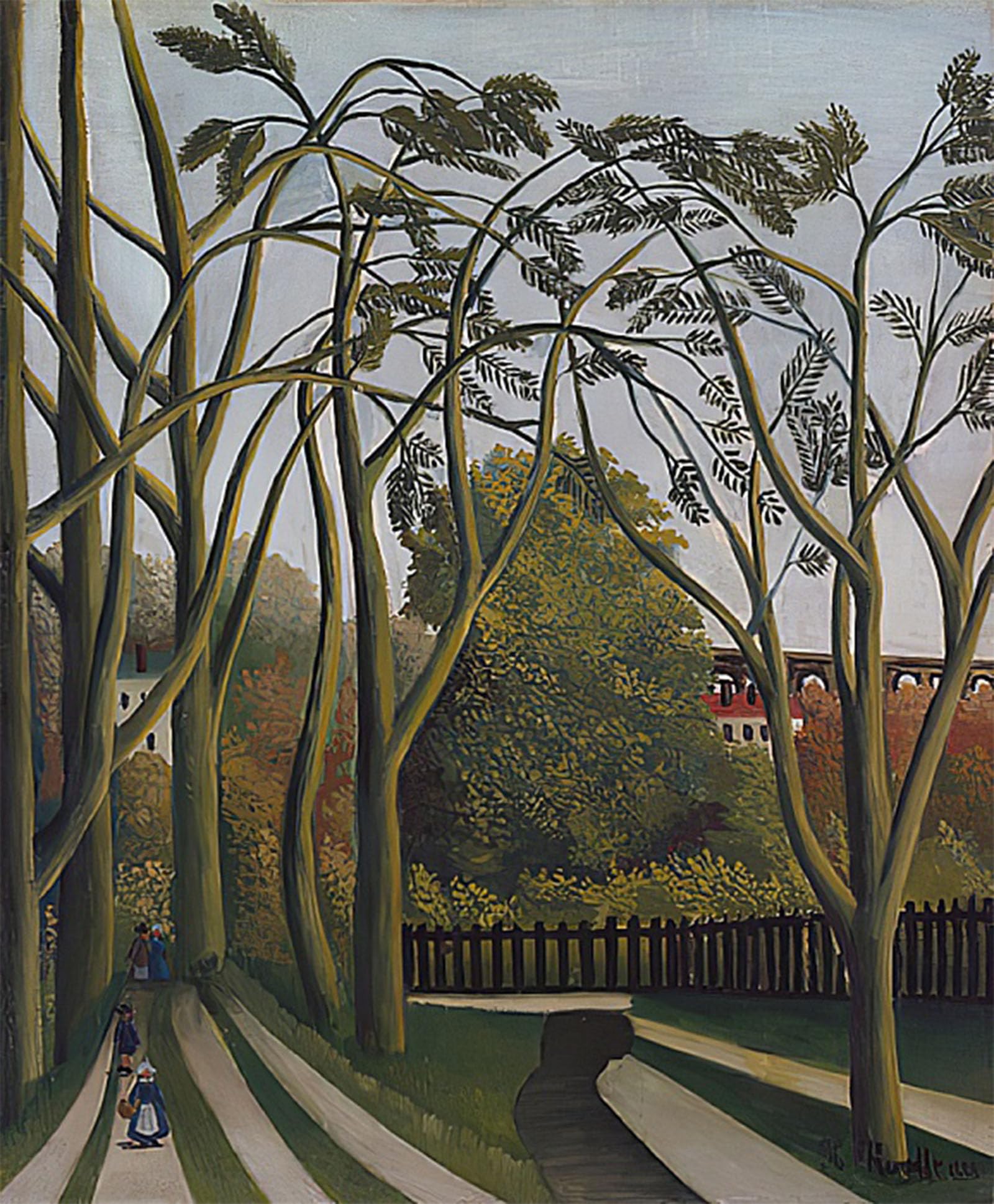 RZHRHJES Abstract Painting Poster Art Print Canvas Print Poster the Banks of the Bièvre Near Bicêtre C by Henri Rousseau Landscape Canvas Painting for Office Decor 60x90cm