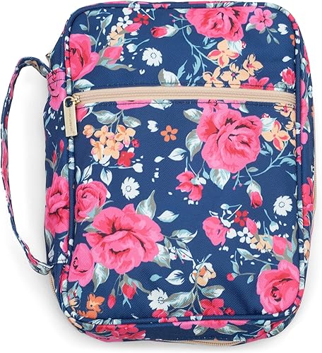 Miniatura 9 de Mary Square Funda de lona con cremallera de 10.5 x 8 pulgadas, diseño floral de Charleston, color azul marino