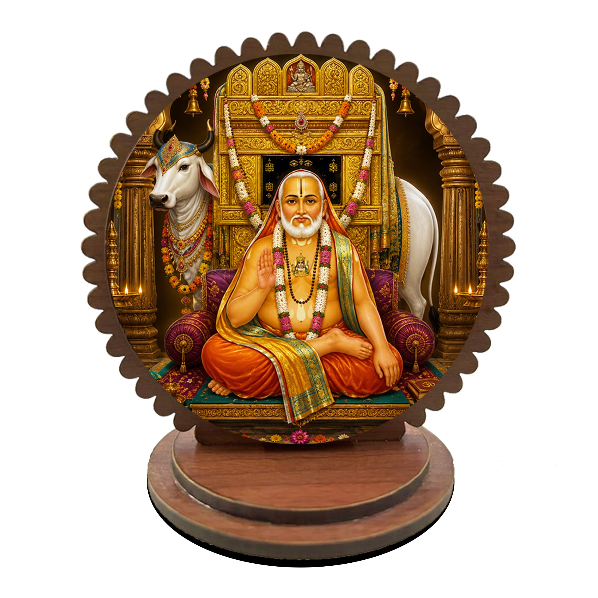 Guru Raghavendra Swami, Car Dashboard Idol, God Statue, Decorative Showpiece for Car and Office Table, Study Table, Etc-image-44