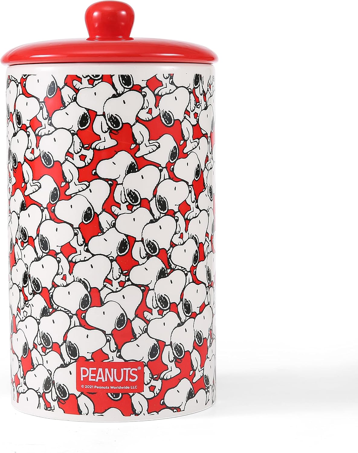 Peanuts for Pets Snoopy Dog Treat Jar 10 x 5 Snoopy Repeating Pattern