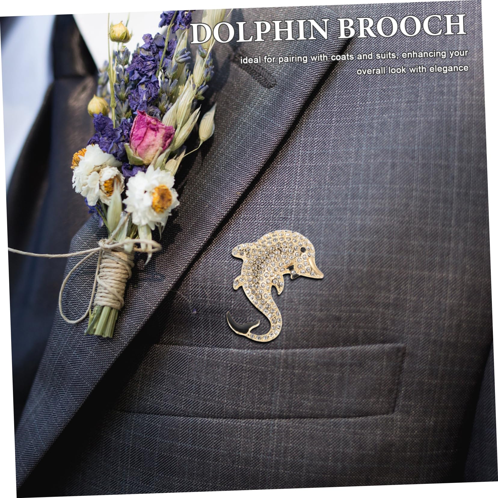 Broches para Sombrero de Mujer, joyería de delfín, suéter Vintage con pedrería para Solapa, Accesorios de Moda Animal