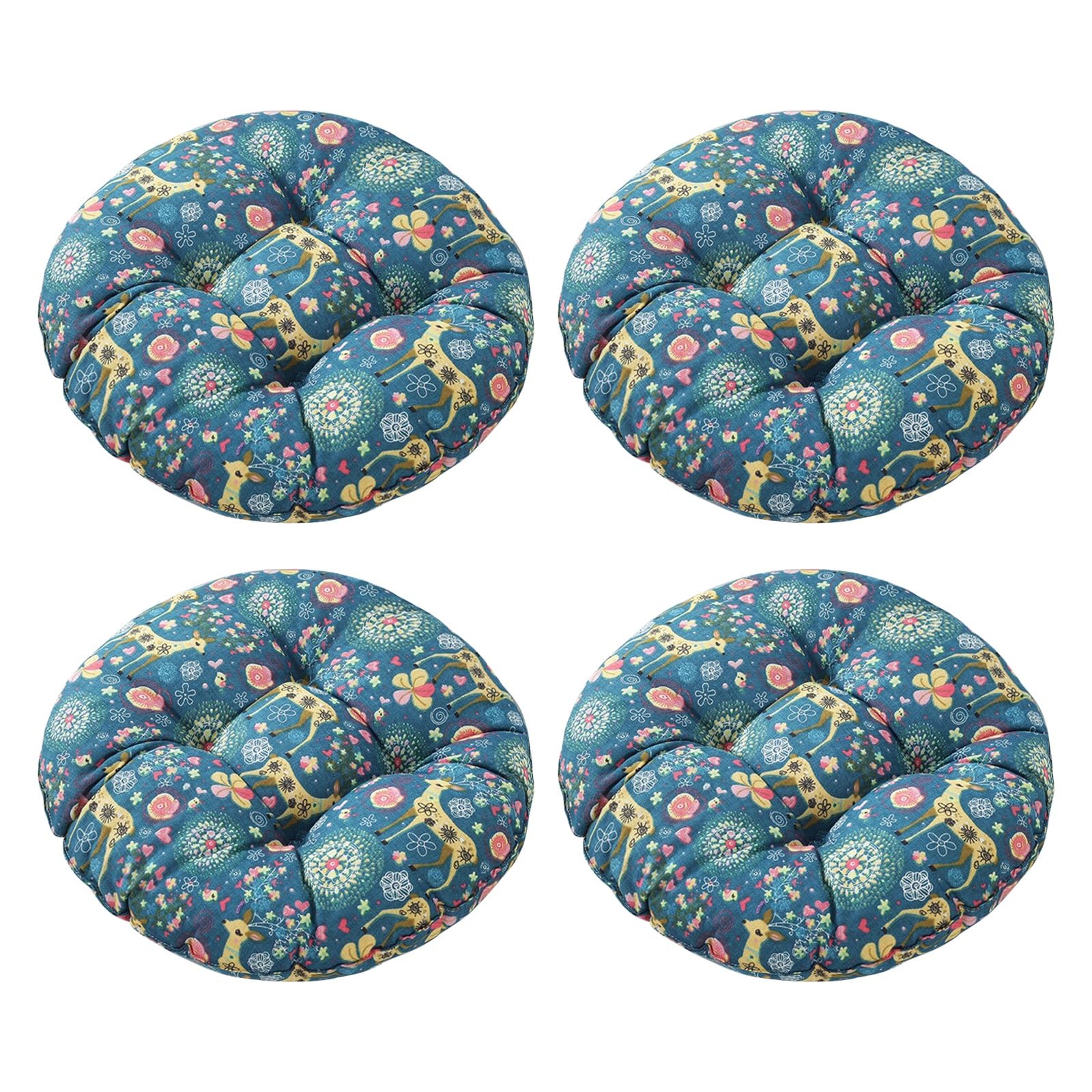 Aliuciku Set of 4 Seat Pads, Thick Round Tatami Chair Cushions for Dining Kitchen Office(B-12,30x30cm)