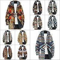 Vista 3 de MARSVOVO Aztec Ethnic - Suéter de punto para hombre, con cremallera y capucha, estilo casual, elegante, con forro polar, chaqueta de punto