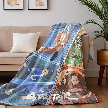 Nickelodeon Avatar The Last Airbender Aang Toph Beifong Katara Zuko Fleece Throw Blanket