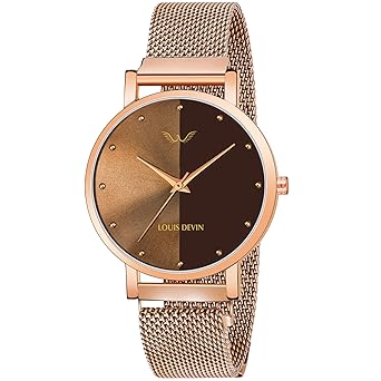 LOUIS DEVIN Analogue Womens Watch (Brown Dial )
