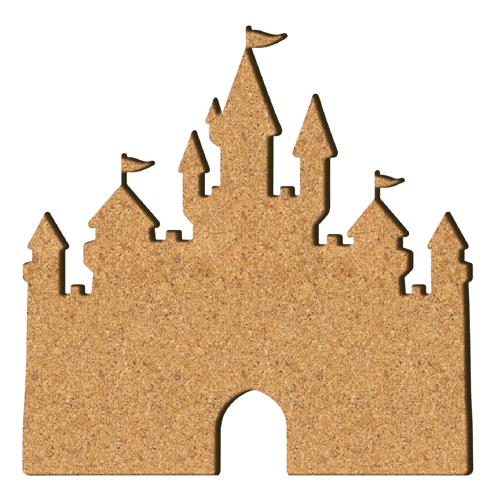 CRASPIRE Castle Cork Board Pin Corkboard Display Fairy Tale Brown 11.8 x 11.8 Inch Mounting Memory Memo Lapel Bulletin Blank Showing Holder Boards for Brooches Pins Office Home School Wall Storage