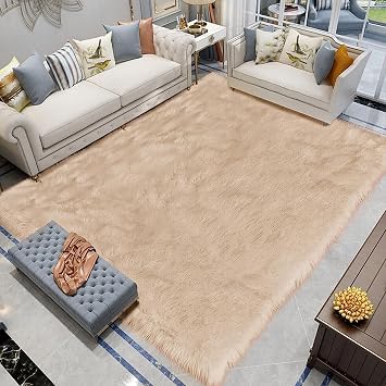 Faux Fur Rug 8x10,Area Rugs 8x10 for Living Room,Fluffy Washable Rug for Bedroom,Soft Modern Indoor Large Shaggy Rug,Luxury Room DecorUltra Soft Non-Slip Fuzzy Large Carpets B,40 * 60cm