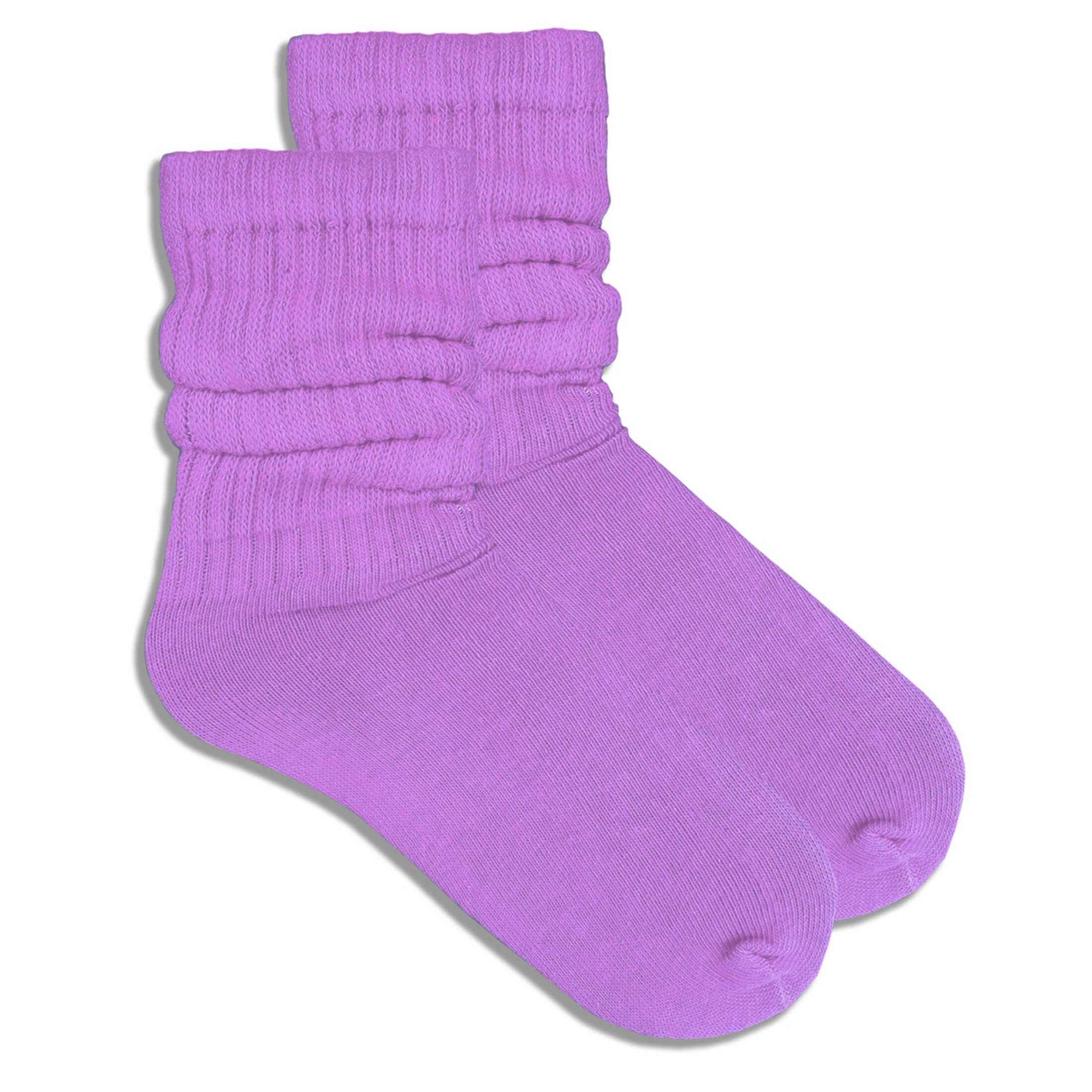 COUVER Women Cotton Scrunched Slouch Socks | 90% cotton 5% polyester 5% elastic, scrunched slouch socks, adjustable crew to knee high, retro dance, size 6 to 11